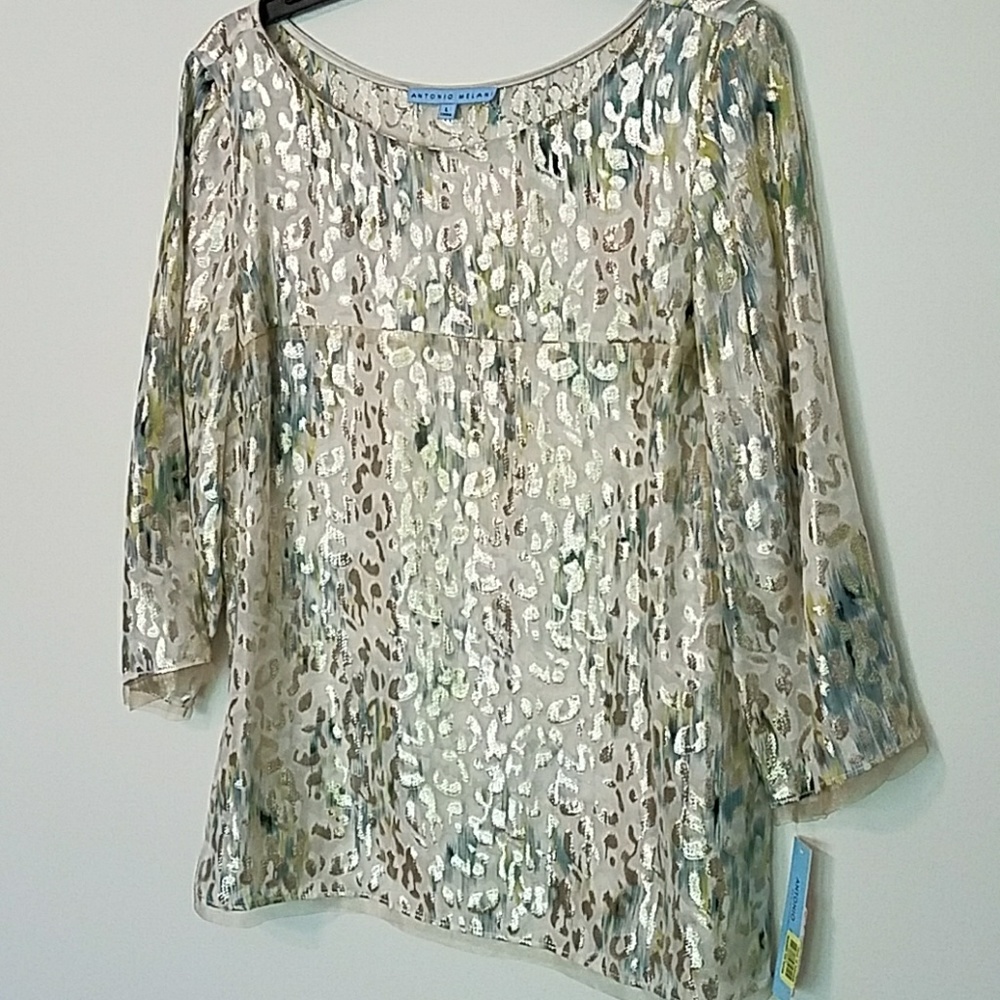 NWT Metallic Blouse